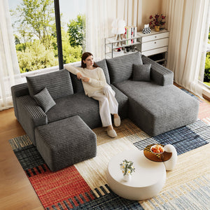 95" Cloud Sectional Sofa with Ottoman
