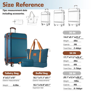 Hardshell 3-Piece Luggage Set with TSA Lock and Spinner Wheels