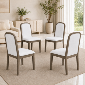 TREXM Vintage Style Dining Chair Set with 4 Upholstered Chairs