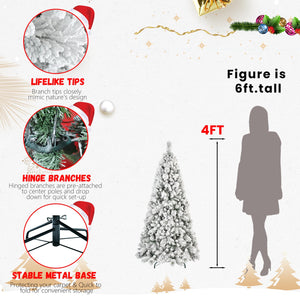 5FT Flocked Christmas Tree with 250 Warm LED Lights