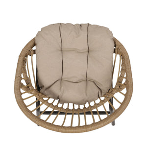 Outdoor Accent Chair With Curved Back And Basket Frame (Set of 2) - Light Brown / Beige