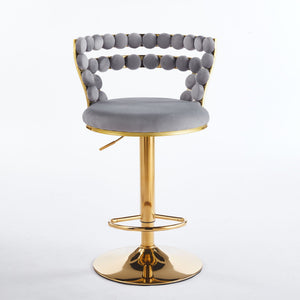 Modern Bar Chair With Iron Tube Legs, Soft Cushions And Comfortable Backrest (Set of 2)