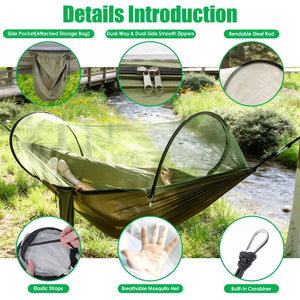Camping Hammock with Mosquito Net 3-in-1 Portable 440lbs