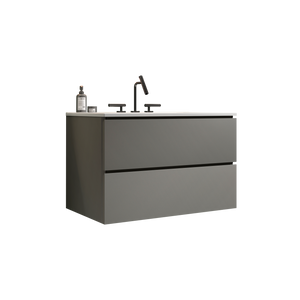 TIA 30" Wall Mount Space Grey Bathroom Vanity