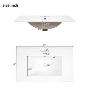 Modern Bathroom Vanity With Sink, Storage Cabinet, Soft Close Doors, Deep & Standard Drawers