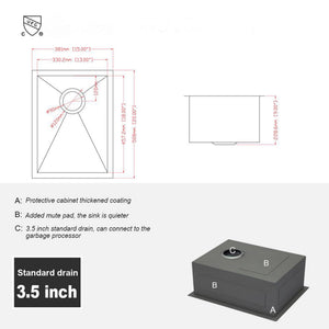 Modern Style Undermount Sink With Stainless Steel, Deep Single Bowl