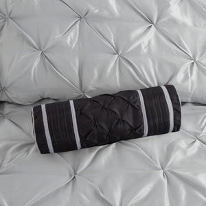 7 Piece Tufted Comforter Set Grey California King