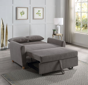 Justine - Convertible Sleeper Loveseat - Brown