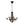 6 Light Metal Chandelier, Hanging Light Fixture With Adjustable Chain For Kitchen, Bulb Not Included - Black