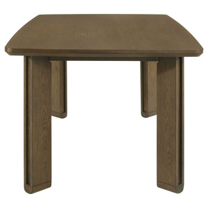 Crispin - 7 Piece Rectangular Dining Table Set With Upholstered Chairs - Brown