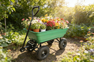 Folding Poly Garden Dump Truck with Steel Frame and Pneumatic Tires