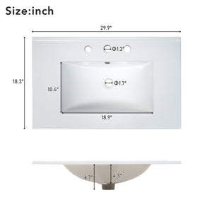 Bathroom Vanity With Sink And Ample Storage, Rectangular Undermount Sink - Black