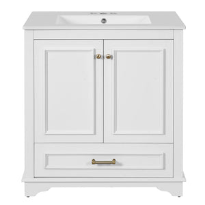 Bathroom Vanity With Sink, Cabinet & 2 Soft Closing Doors & Adjustable Shelf