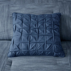 7 Piece Printed Seersucker Comforter Set Navy Queen