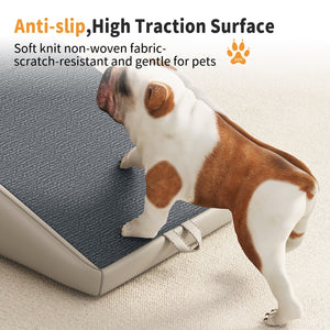 (UPGRADED) Dog Stairs for Small Dogs and Cats, Foldable 2-in-1 Wooden Pet Steps