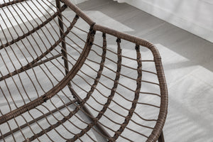 Outdoor Rattan Rocking Chair with Padded Cushion