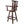 Rustic Tall Bistro Chair Decorative Star Backrest And Footrest, Fir Wood, 4 Foot - Brown