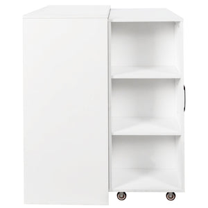 3 Tier Bookcase with Three Pulled Out Doors and Wheels