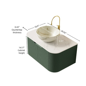 DINA 30" Bathroom Vanity & Sink, Floating Curved Edges