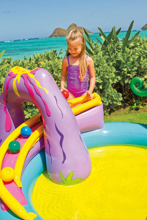 Intex Inflatable Surf 'N Slide Kids Play Center & Dinoland Kids Play Center Pool - TRAPSKI