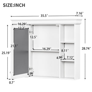 Wall Mounted Bathroom Storage Cabinet With Mirror Door