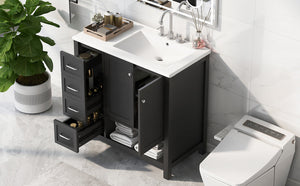36" Bathroom Vanity with Sink Top and Storage Cabinet