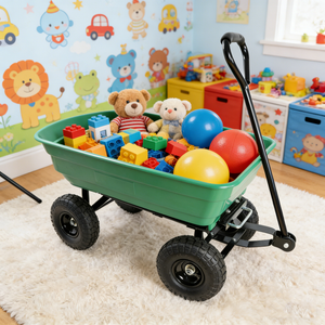 Folding Poly Garden Dump Truck with Steel Frame and Pneumatic Tires