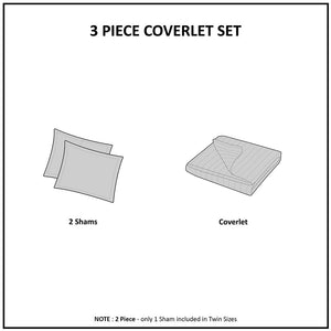 3 Piece Reversible Scalloped Edge Quilt Set - Blush King/Cal King