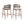 Outdoor Bar Height Metal Frame Counter Stools with Scallop-Shaped Backrest & Water-Resistant Cushions