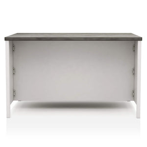 Counter Height Dining Table With Storage Cabinet Base - Dark Gray / Off White / Off White / Gray