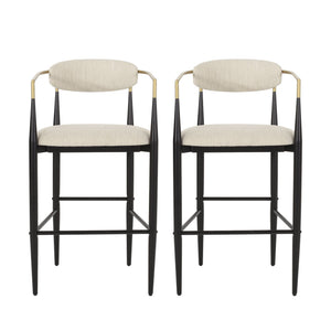 Upholstered Bar Stools With Backs For Kitchen Island (Set of 2)