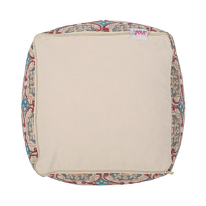 Amelia - Handcrafted Fabric Pouf, Rustic Elegance - Multicolored