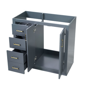 Retro Style Bathroom Vanity, 3 Drawers & Soft Closing Doors