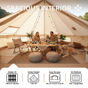 4 Season Bell Tent 16.4FT Waterproof Glamping Yurt