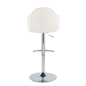 Ahoy - Contemporary Adjustable Barstool With Swivel With Rounded T Footrest (Set of 2)