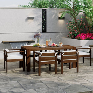 TREXM 7-Piece Patio Dining Table Set for 6