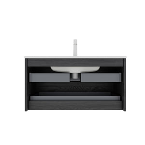 BRON 36" Bathroom Vanity with Sink, Modern Wall-Mounted Floating Cabinet