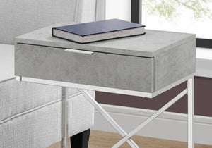 Accent Side Table with Storage Drawer, Spacious Tabletop, Contemporary Design