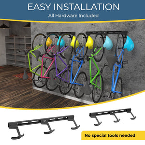 Wall Mounted Bike Rack for 6 Bikes