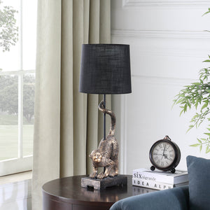 24" Wildlife Capuchin Monkey Table Lamp with Antique Bronze Finish - Golden Black