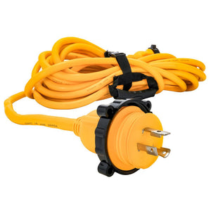 Camco 30 Amp Power Grip Marine Extension Cord - 50 M-Locking/F-Locking Adapter - TRAPSKI