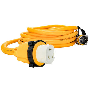 Camco 50 Amp Power Grip Marine Extension Cord - 50 M-Locking/F-Locking Adapter - TRAPSKI