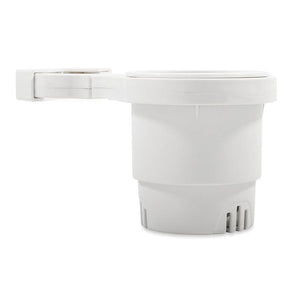 Camco Clamp-On Rail Mounted Cup Holder - Large for Up to 2" Rail - White - TRAPSKI