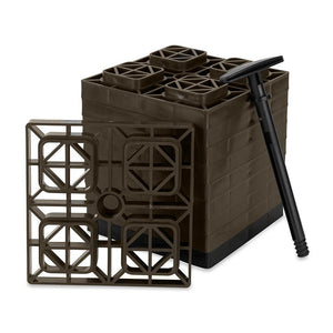 Camco FasTen Leveling Blocks w/T-Handle - 2x2 - Brown *10-Pack - TRAPSKI