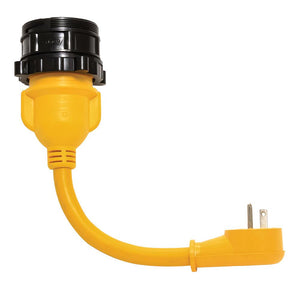 Camco PowerGrip Locking Adapter - 15A/125V Male to 30A/125V Female Locking - TRAPSKI