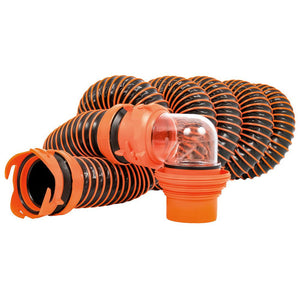 Camco RhinoEXTREME 15 Sewer Hose Kit w/ Swivel Fitting 4 In 1 Elbow Caps - TRAPSKI