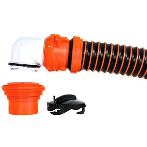 Camco RhinoEXTREME 15 Sewer Hose Kit w/Swivel Fitting 4 In 1 Elbow Caps - TRAPSKI