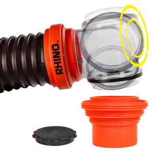 Camco RhinoFLEX 15 Sewer Hose Kit w/4 In 1 Elbow Caps - TRAPSKI