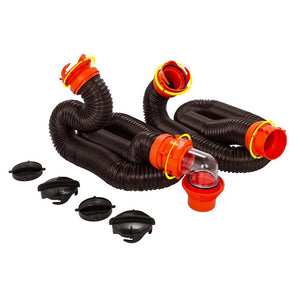 Camco RhinoFLEX 20 Sewer Hose Kit w/4 In 1 Elbow Caps - TRAPSKI