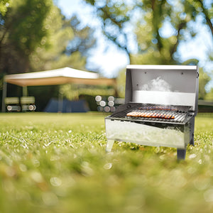 Camco Kuuma Stow N Go 125 Stainless Steel Gas Grill with Mount Design, Silver